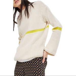 Topshop cream + yellow stripe sweater